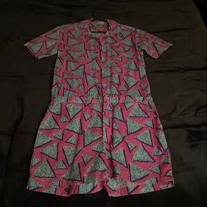Zesties pink and blue men’s medium sized romper